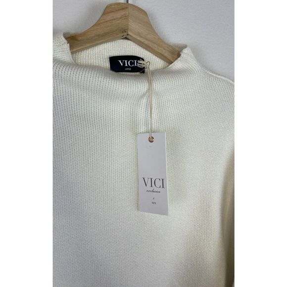 VICI EXCLUSIVE X FATE CREAM MOCK NECK SWEATER SIZE L‎ NWT - Picture 6 of 7